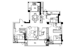 建总江南尚璟3室2厅1厨2卫建面115.00㎡